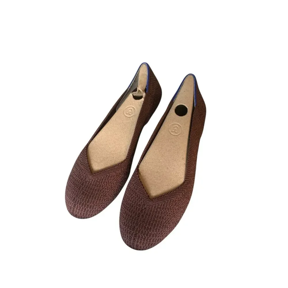 Rothy's The Point Flat Truffled Python Retired Neutral Brown Womens Size 7
